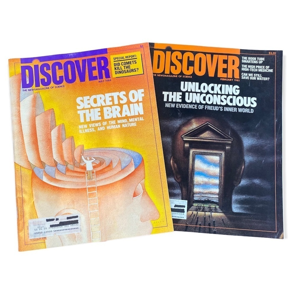 Vintage Discover Newsmagazine of Science Lot of 2 The Brain/Mind May 84/Feb 85